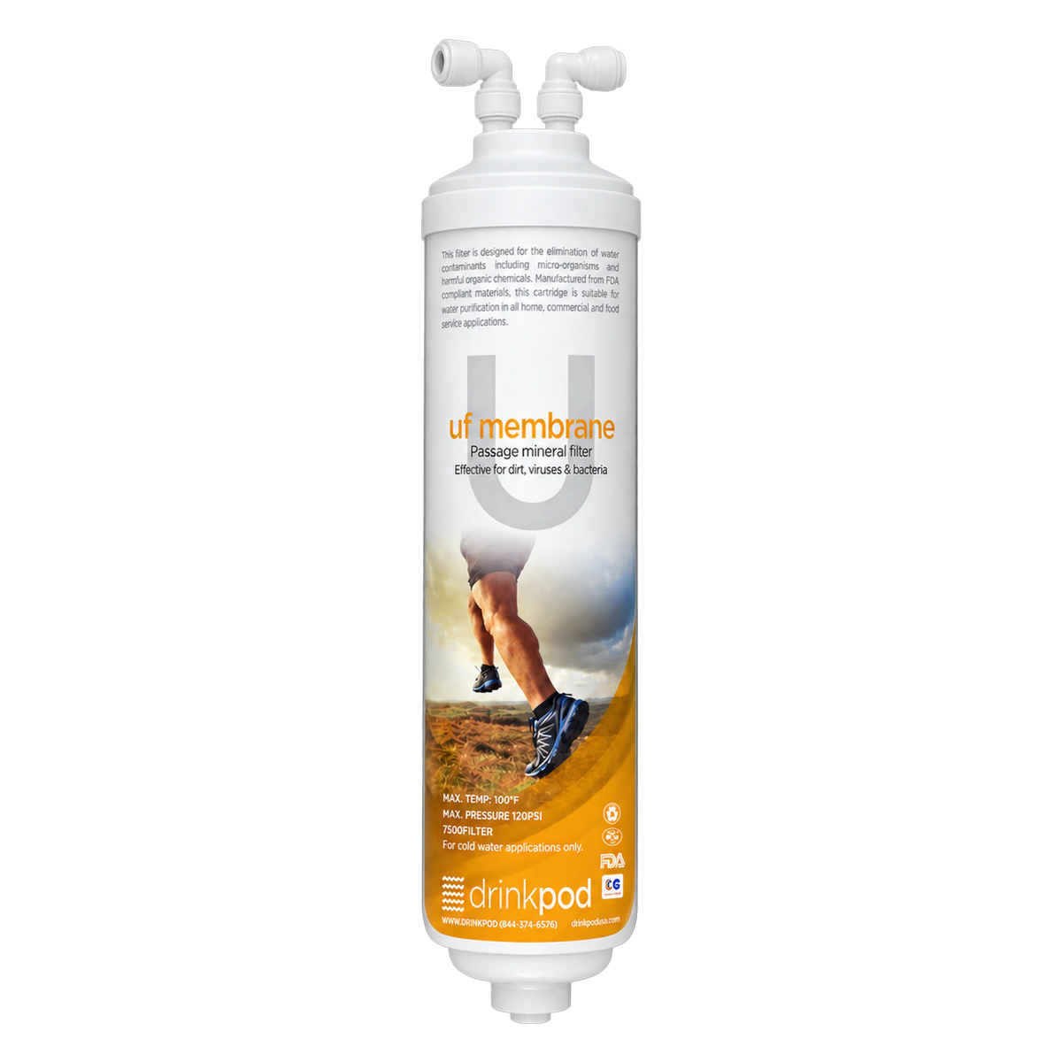 Drinkpod inline uf membrane filter pod