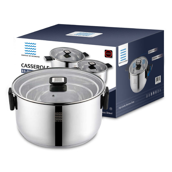 Stainless Stackable Cookware Set, 3-Piece