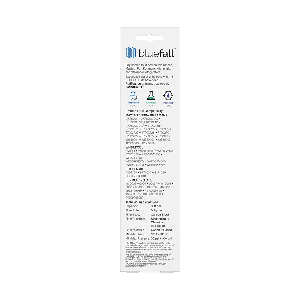 Maytag UKF8001 Refrigerator Water Filter- Compatible by Bluefall