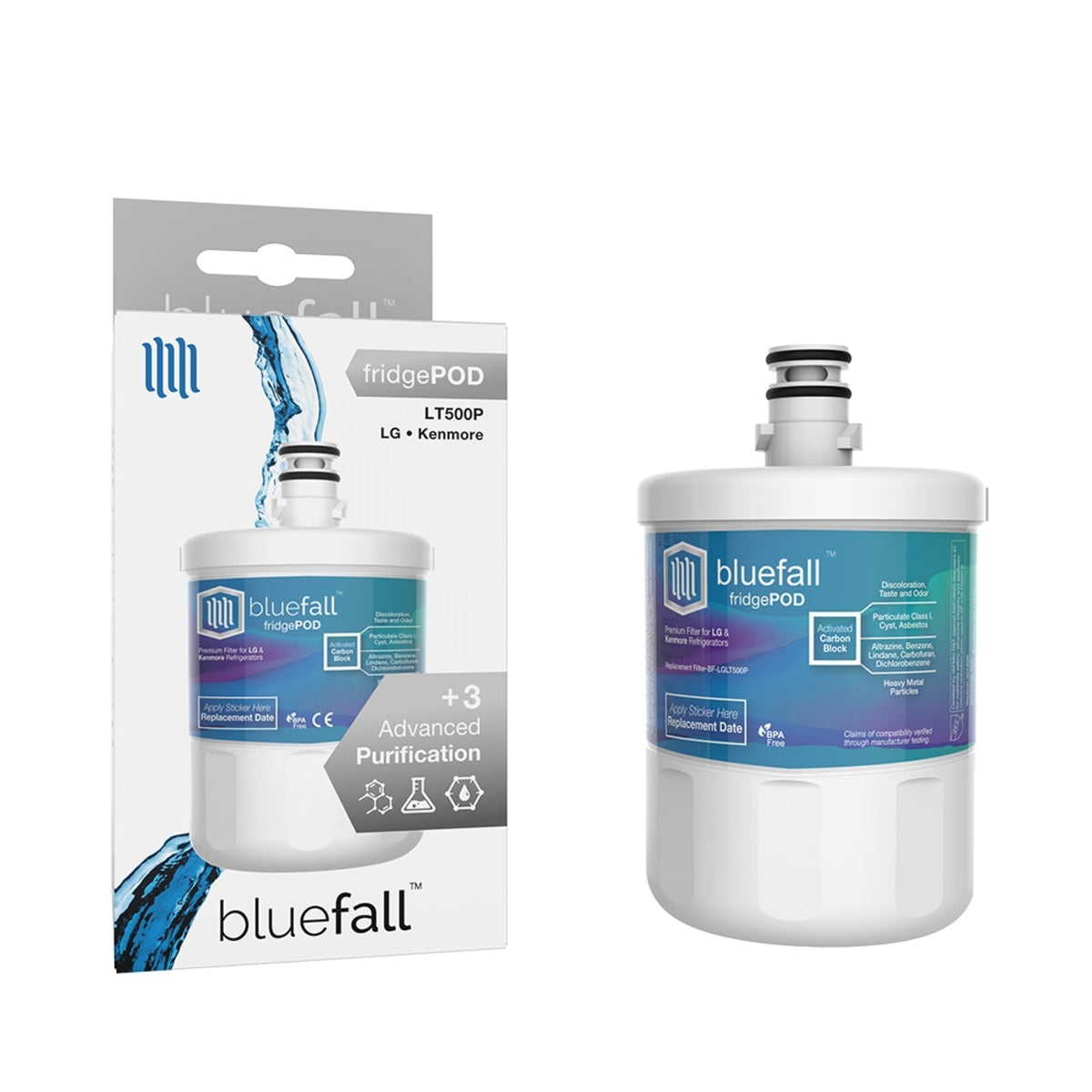 LG LT500P &amp; Kenmore 46-9890 Refrigerator Water Filter- Compatible by Bluefall