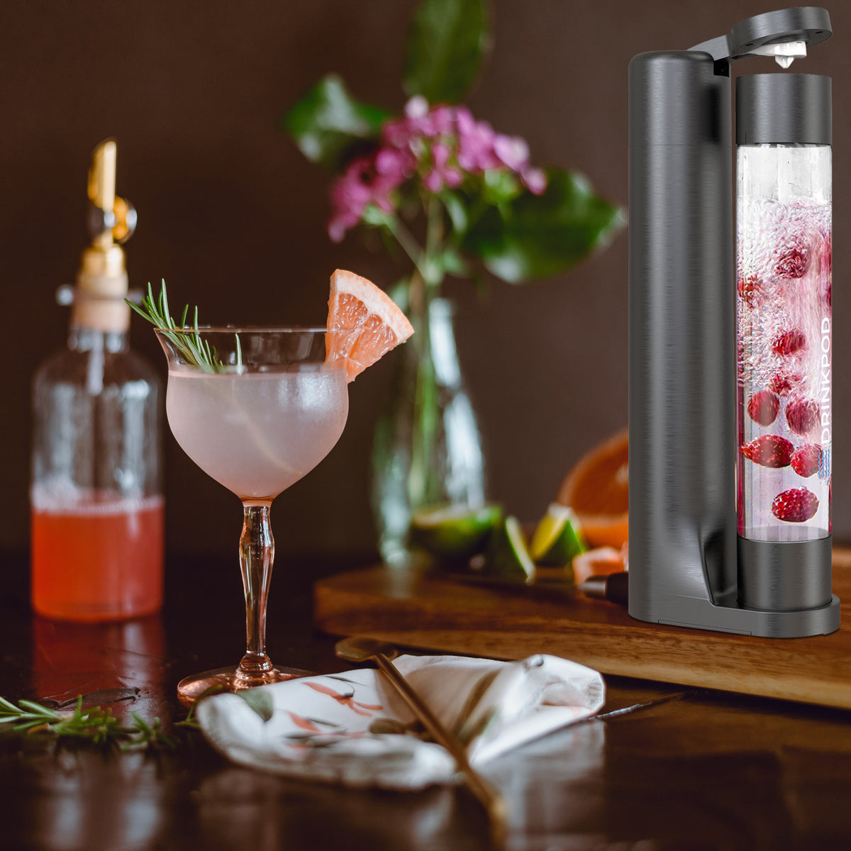 FIZZPod 1+ Soda Maker + Stur Water Flavor Enhancemer Pack