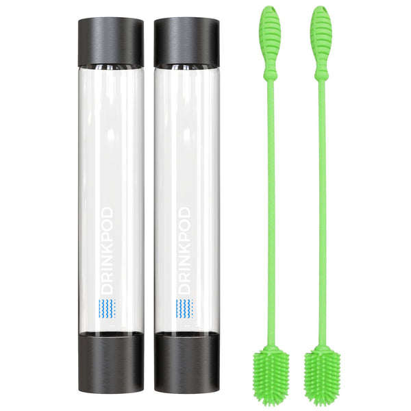FizzPod 1L Slim Bottles, 2-Pack