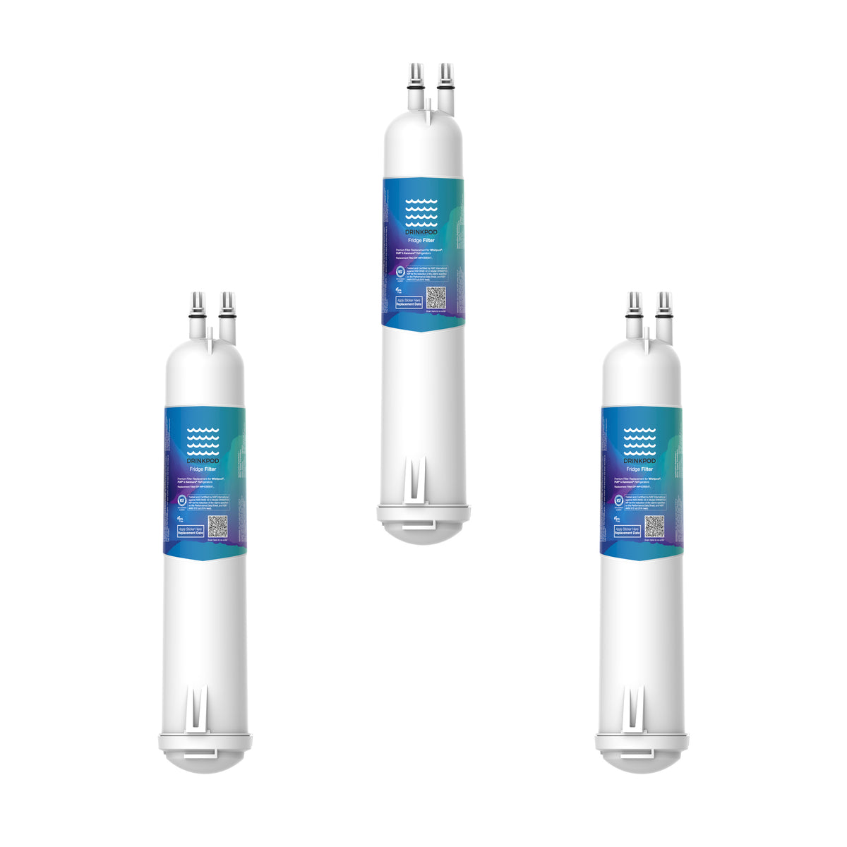 DRINKPOD 4396841 Refrigerator Water Filter Compatible with EDR3RXD1, 4396841, 4396710, Filter 3, 46-9083,46-9030, 9030, 9083 Refrigerator Water Filter
