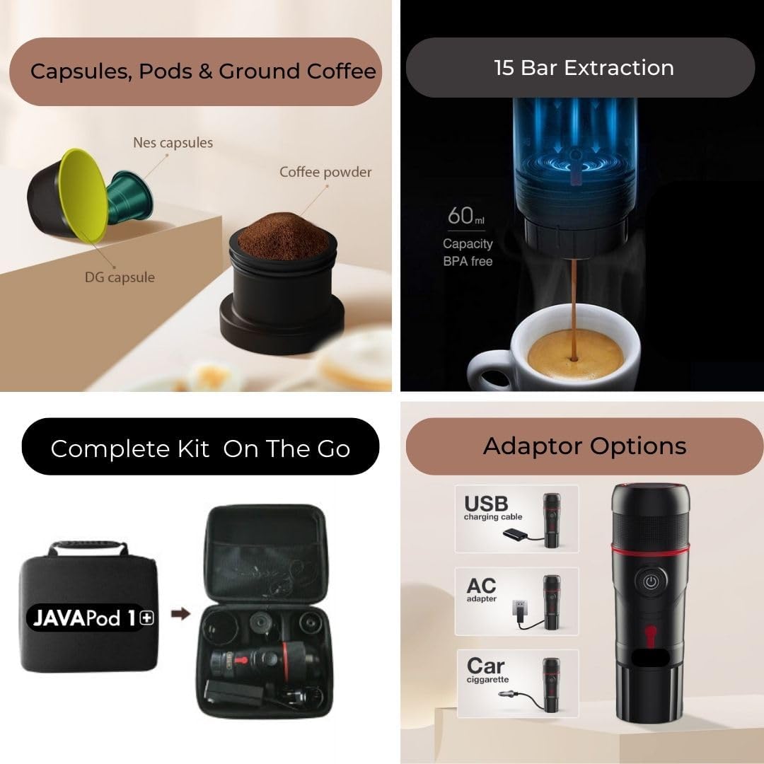 Espresso Maker 12V Camping Coffee Makers with Carrying Case