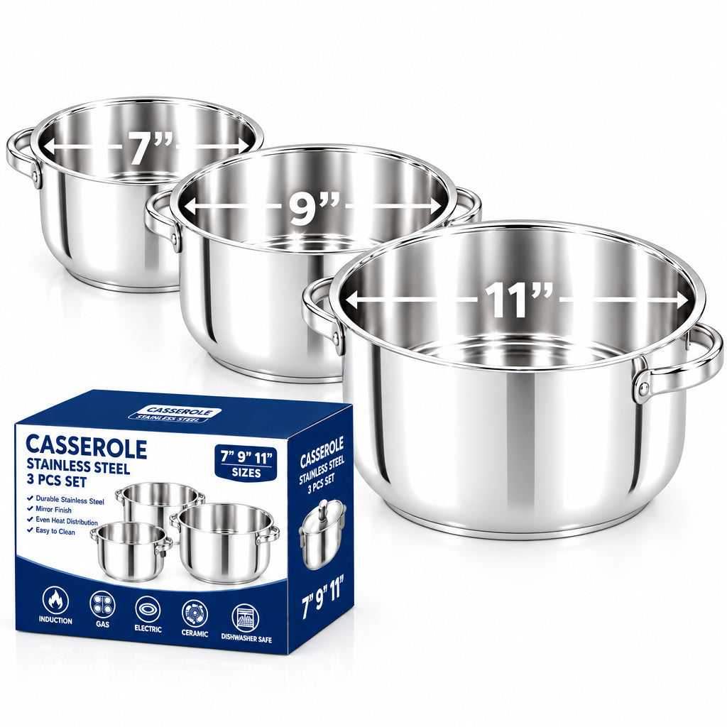 Stackable Nesting Cookware Nesting Stainless Steel Cookware Set, Induction Compatible,Suitable fo ...
