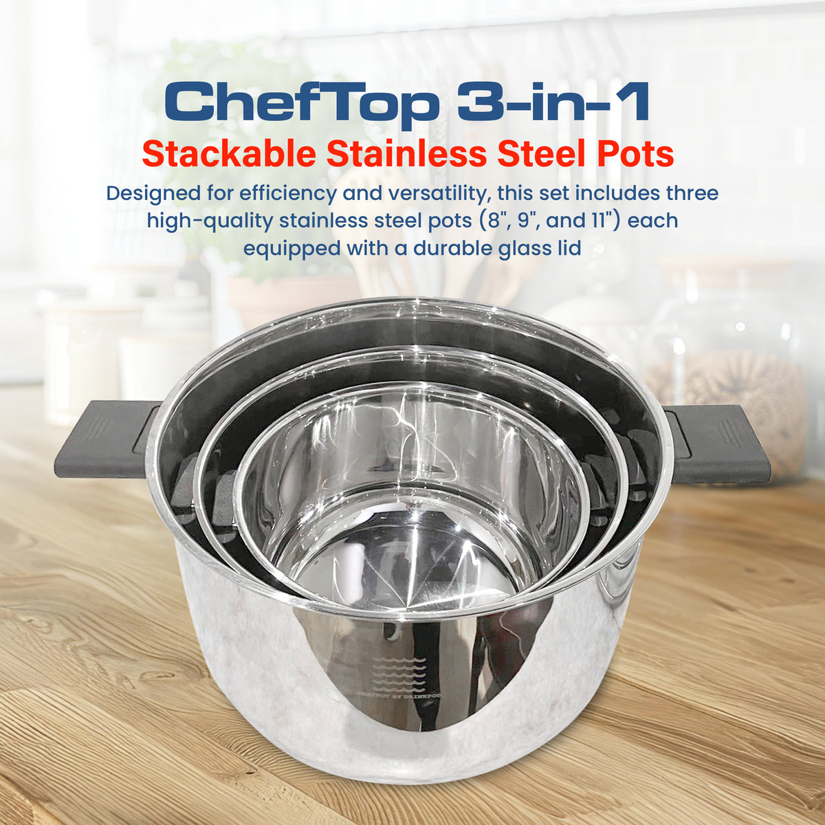 ChefTop Three-in-One Stainless Steel Cookware