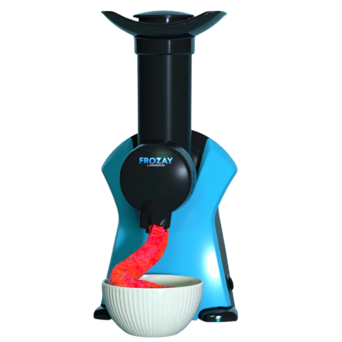 Frozay Dessert Maker 2.8 qt. Color Blue, Vegan Ice Cream &amp; Frozen Yogurt Maker Soft Serve Desserts With Recipes (Black/Blue)