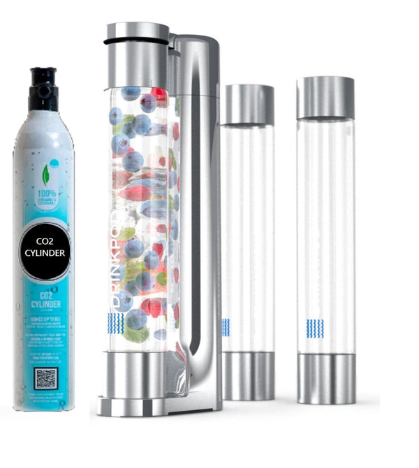 FizzPod Soda Maker + 1 CO₂ Cylinder