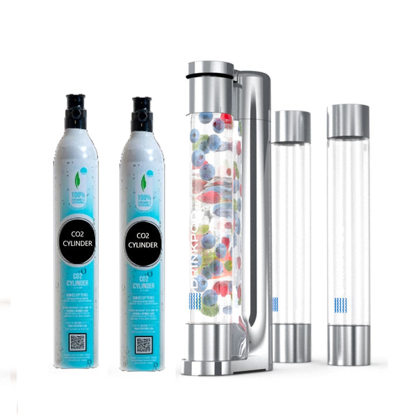 FizzPod Soda Maker + 2 CO₂ Cylinders
