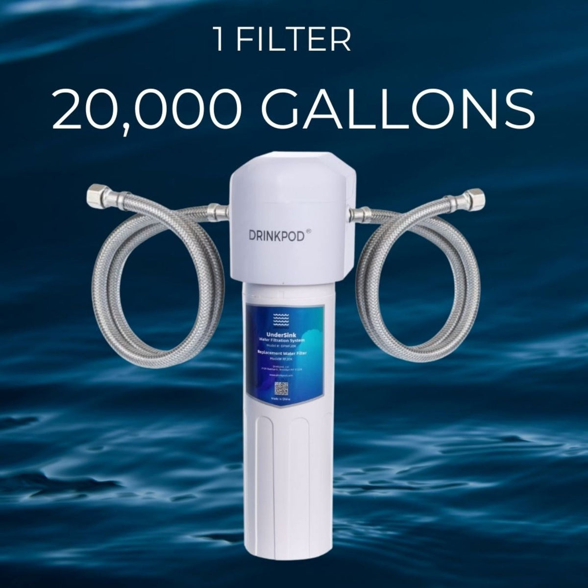 Under Sink Water Filtration System 20,000 Gallons High Capacity Flow NSF Certified