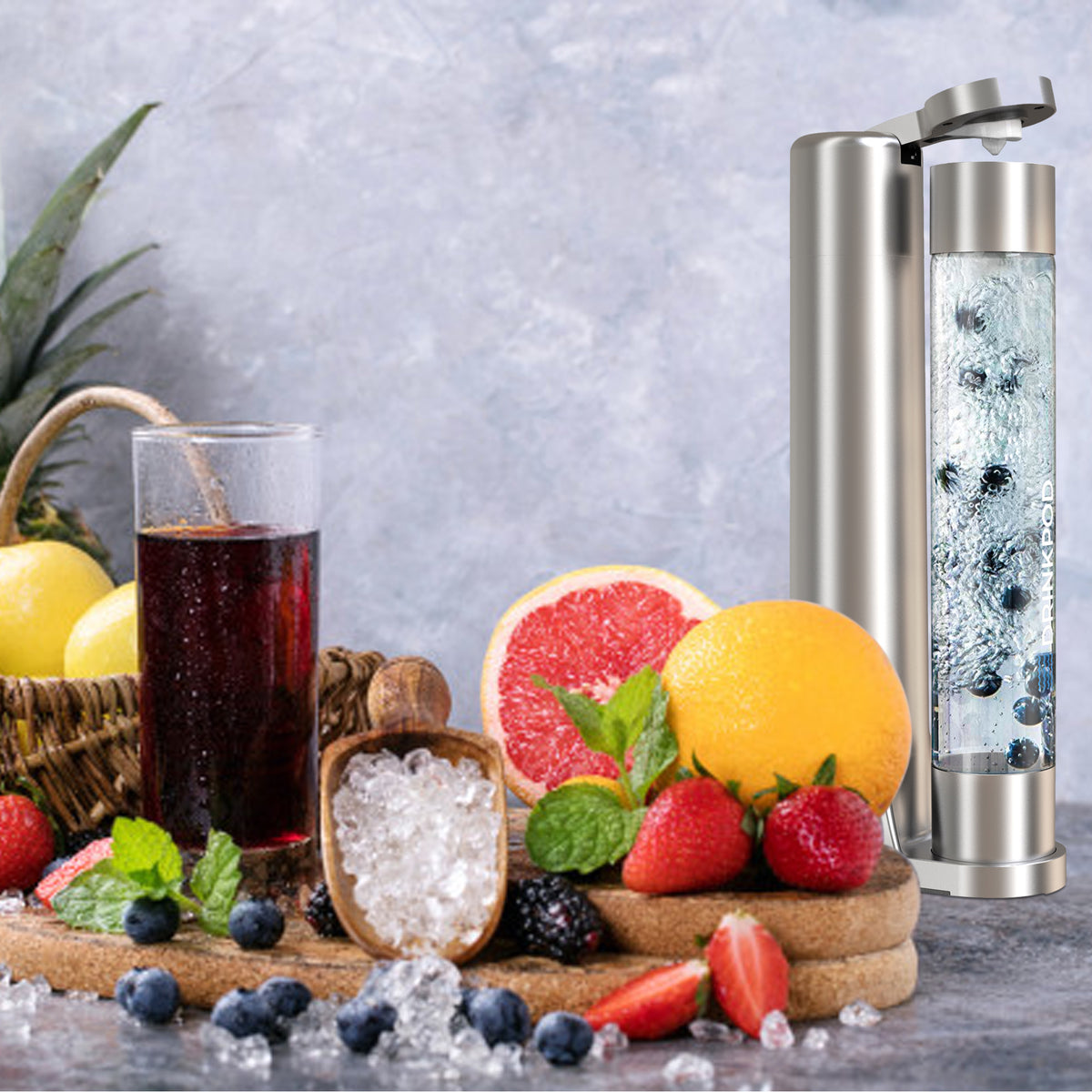 FIZZPod 1+ Soda Maker + Stur Water Flavor Enhancemer Pack