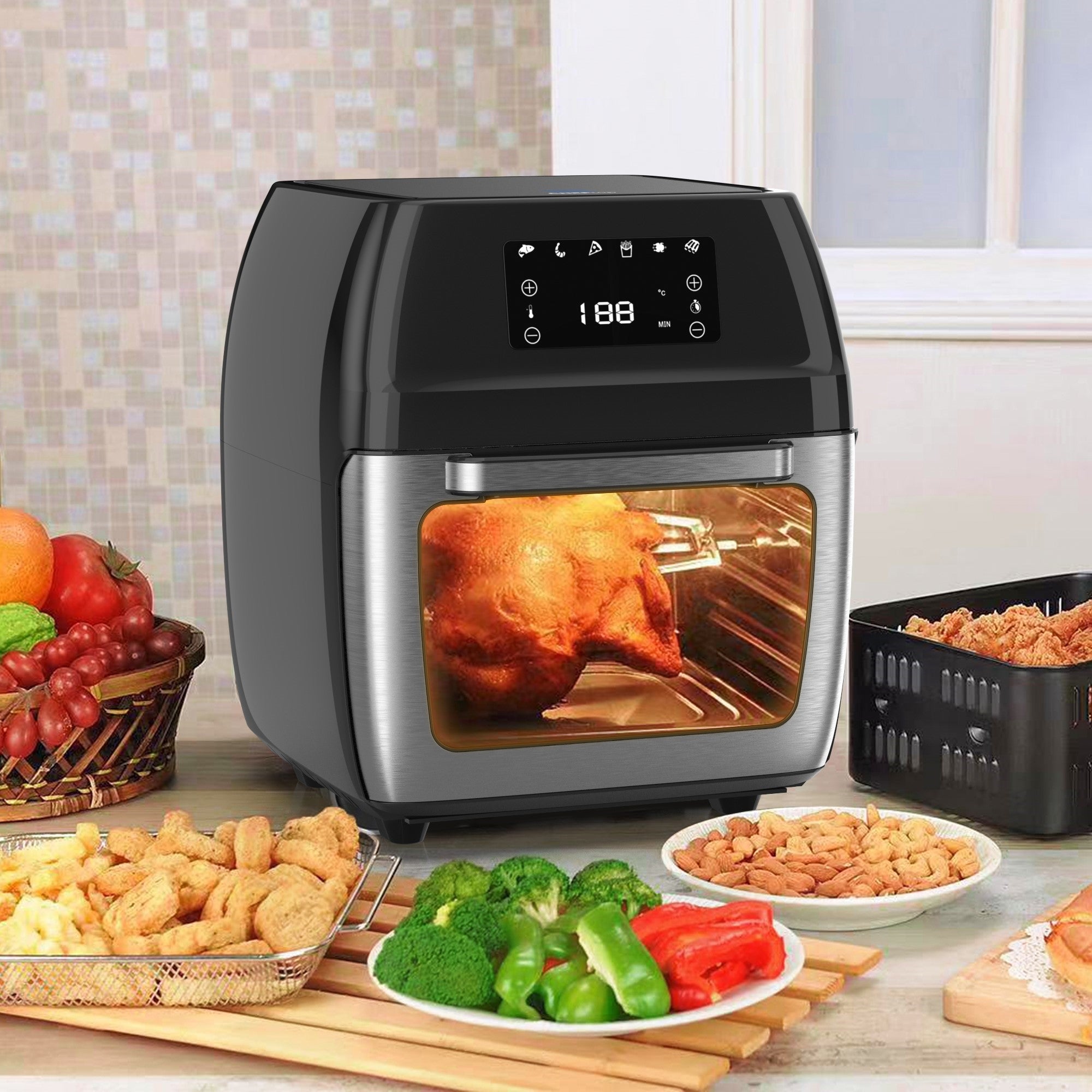14 Qt Walmart Air Fryer Toaster Oven Gourmia Air Fryer Rotisserie